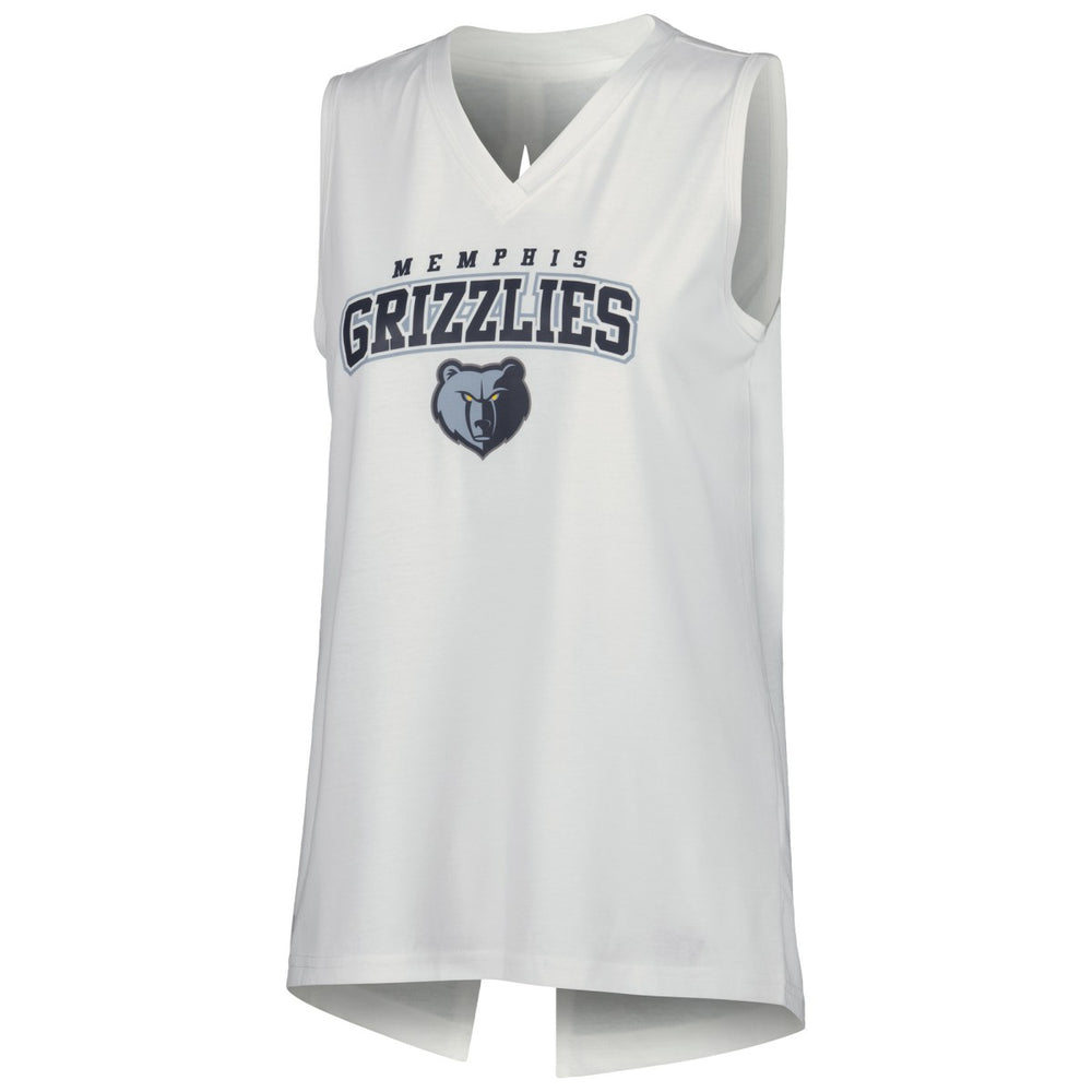 NBA - Memphis Grizzlies Levelwear Women's Paisley Peekaboo Tank Top - White