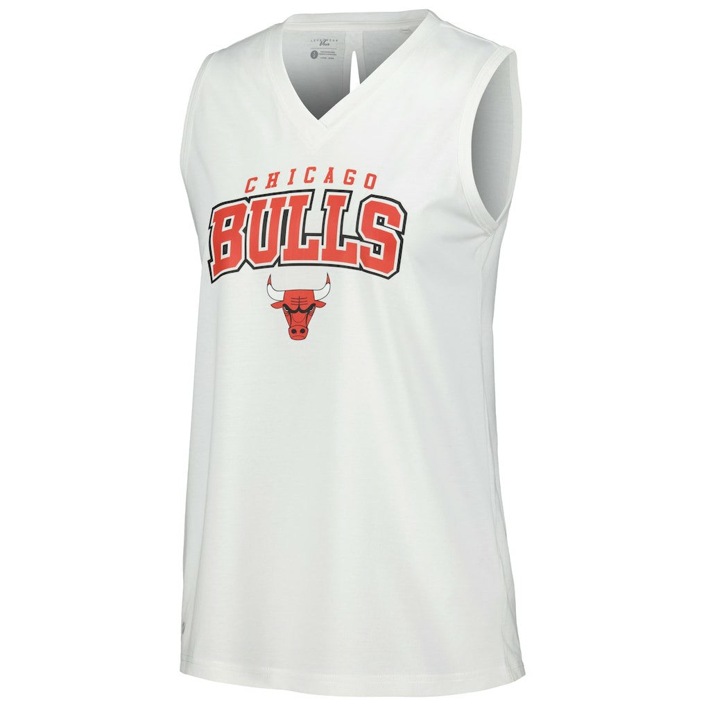 NBA - Chicago Bulls Levelwear Women's Paisley Peekaboo Tank Top - White