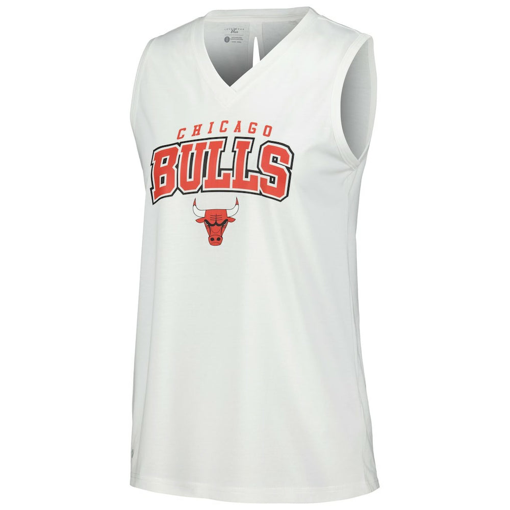 NBA - Chicago Bulls Levelwear Women's Paisley Peekaboo Tank Top - White