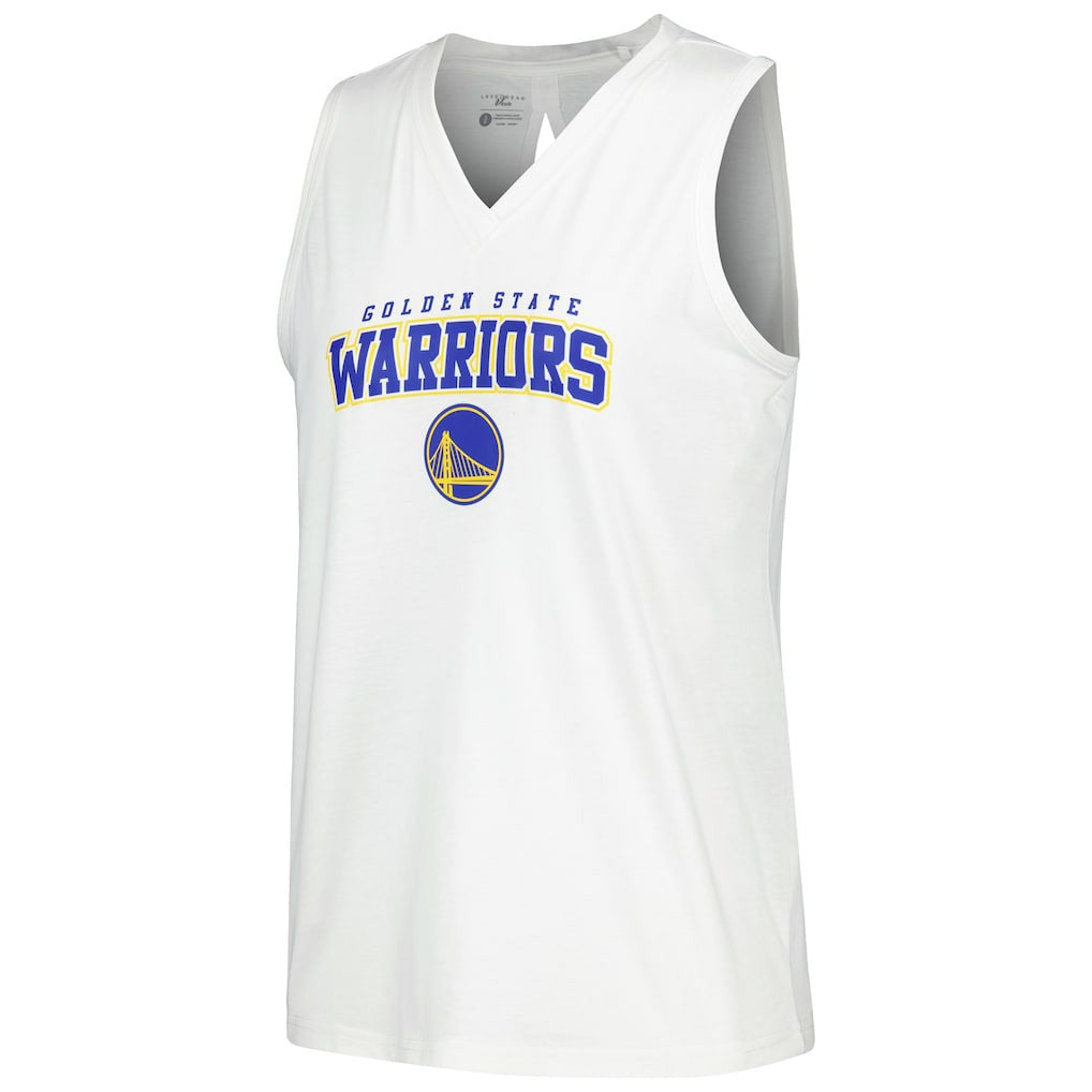 NBA - Golden State Warriors Levelwear Women's Paisley Peekaboo Tank Top - White