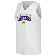 NBA - Los Angeles Lakers Levelwear Women's Paisley Peekaboo Tank Top - White