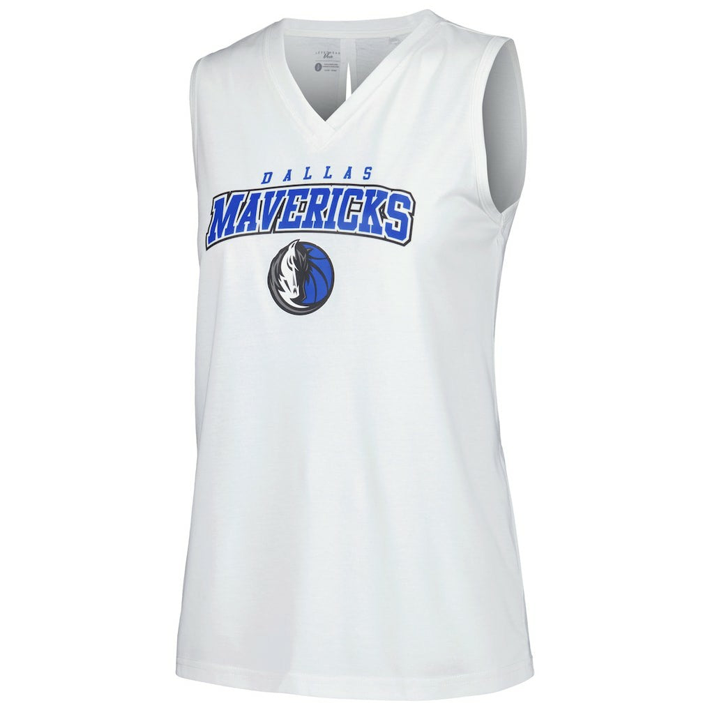 NBA - Dallas Mavericks Levelwear Women's Paisley Peekaboo Tank Top - White