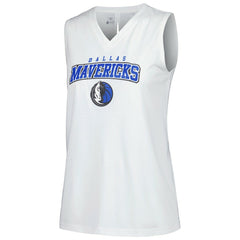 NBA - Dallas Mavericks Levelwear Women's Paisley Peekaboo Tank Top - White