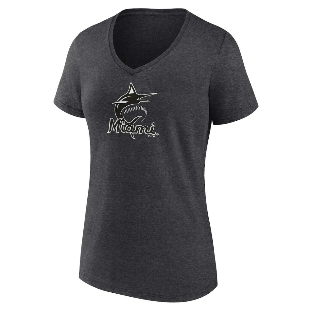 Miami Marlins Women's Personalized Monochrome Name & Number V-Neck T-Shirt for sale
