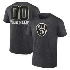 Milwaukee Brewers Personalized Monochrome Name & Number T-Shirt Near Me