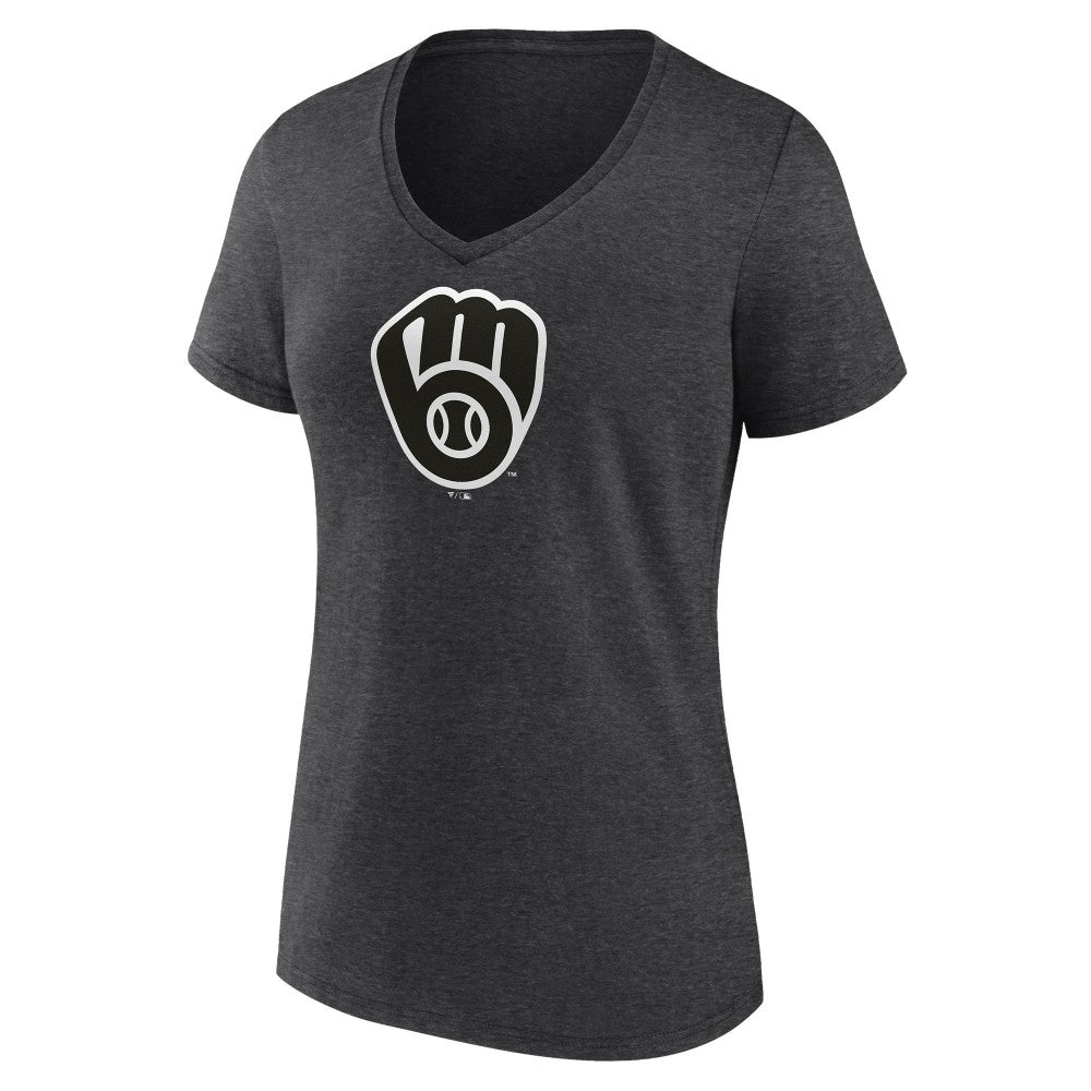 Milwaukee Brewers Women's Personalized Monochrome Name & Number V-Neck T-Shirt Online
