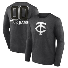 Minnesota Twins Personalized Monochrome Name & Number Long Sleeve T-Shirt Near Me