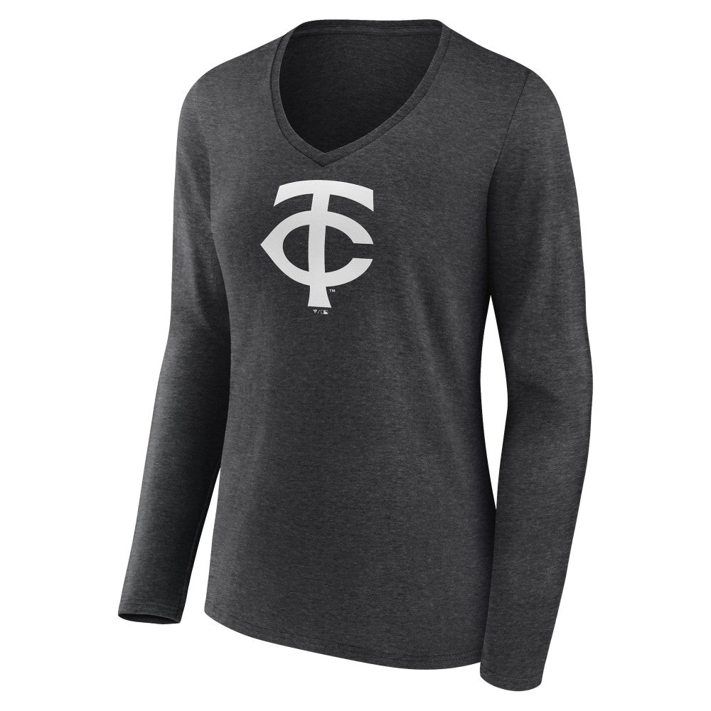 Minnesota Twins Women's Personalized Monochrome Name & Number Long Sleeve V-Neck T-Shirt discount