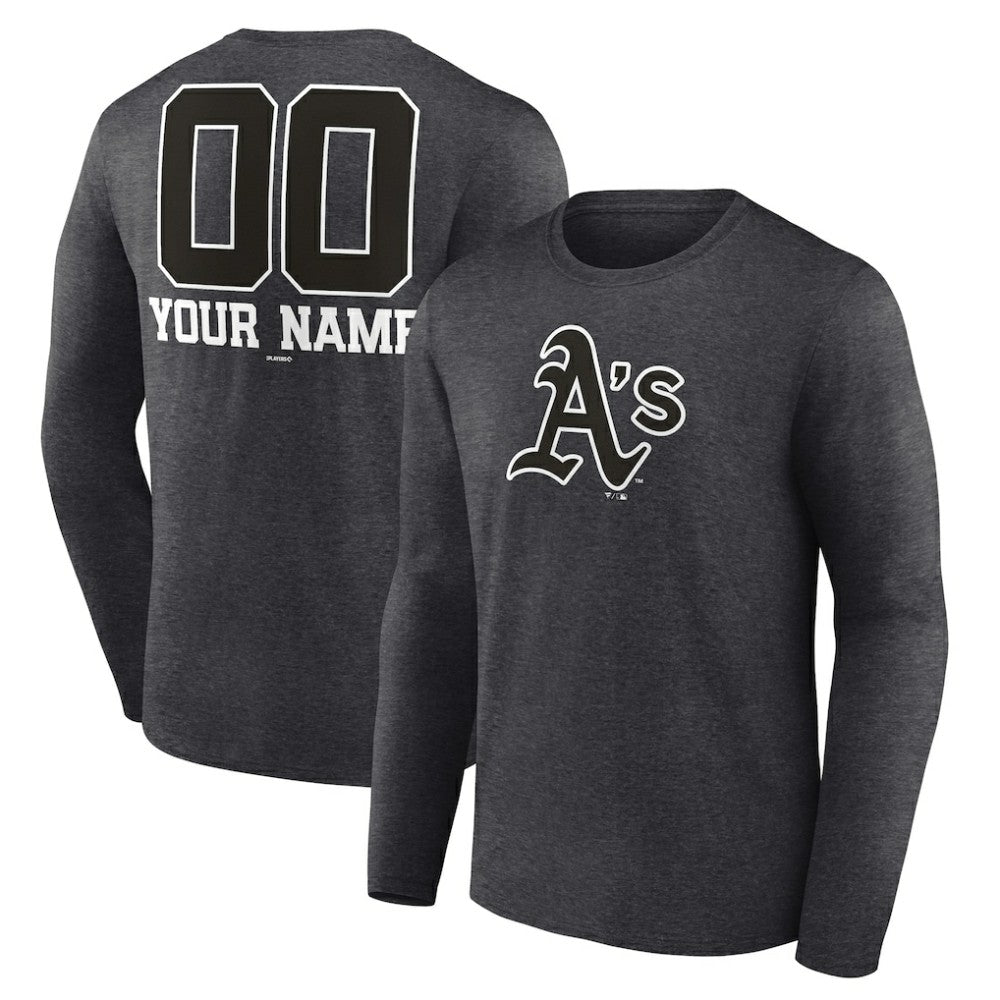 Athletics Personalized Monochrome Name & Number Long Sleeve T-Shirt On Sale