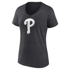 Philadelphia Phillies Women's Personalized Monochrome Name & Number V-Neck T-Shirt Clearance