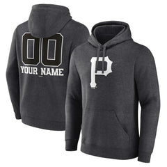 Pittsburgh Pirates Personalized Monochrome Name & Number Pullover Hoodie Sale