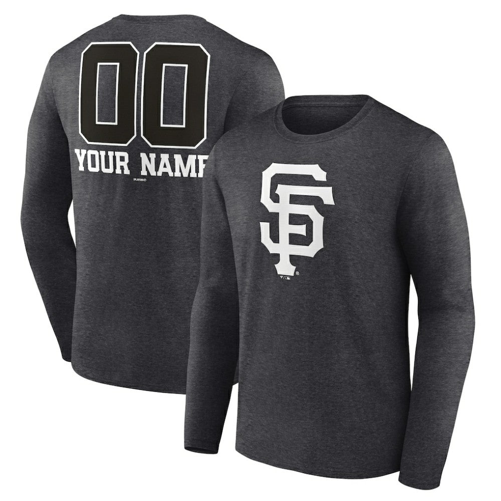 San Francisco Giants Personalized Monochrome Name & Number Long Sleeve T-Shirt Sale