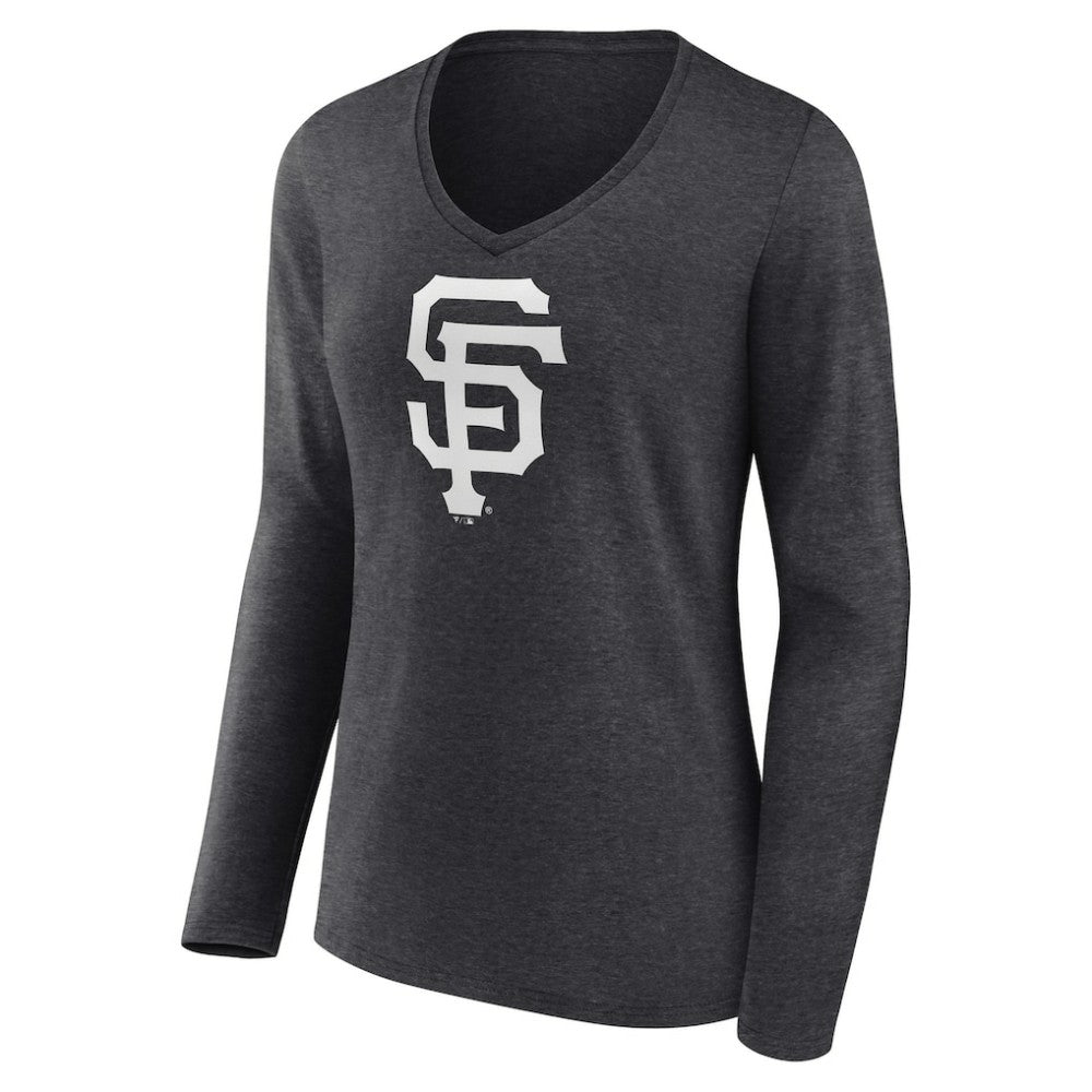 San Francisco Giants Women's Personalized Monochrome Name & Number Long Sleeve V-Neck T-Shirt Online
