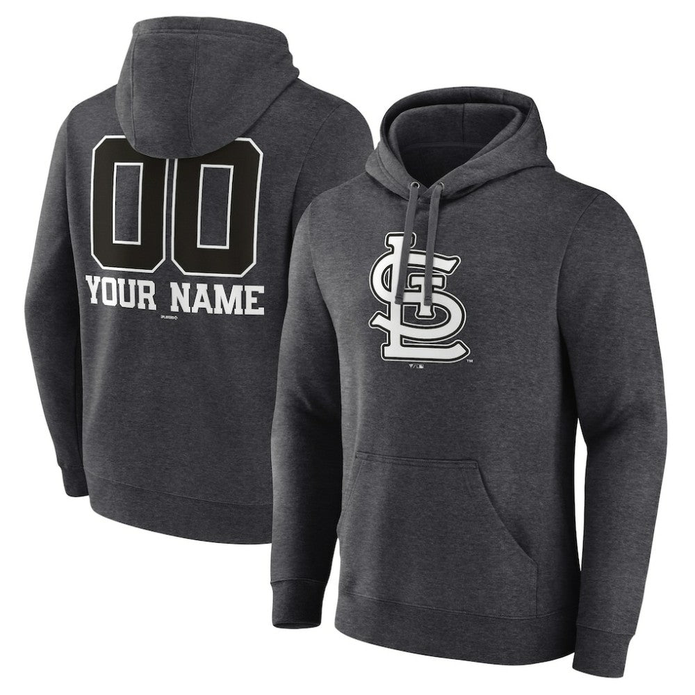 St. Louis Cardinals Personalized Monochrome Name & Number Pullover Hoodie Lifestyle