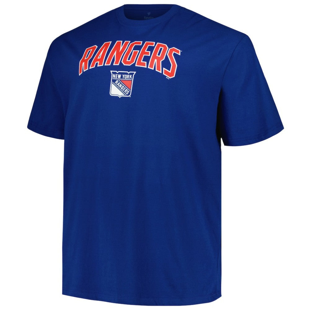 New York Rangers Profile Big & Tall Arch Over Logo T-Shirt Blue