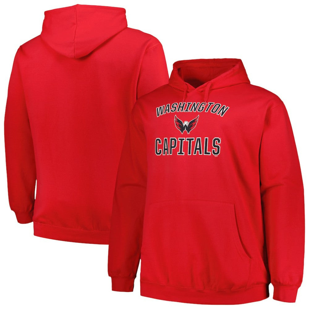 Washington Capitals Profile Big & Tall Arch Over Logo Pullover Hoodie Red