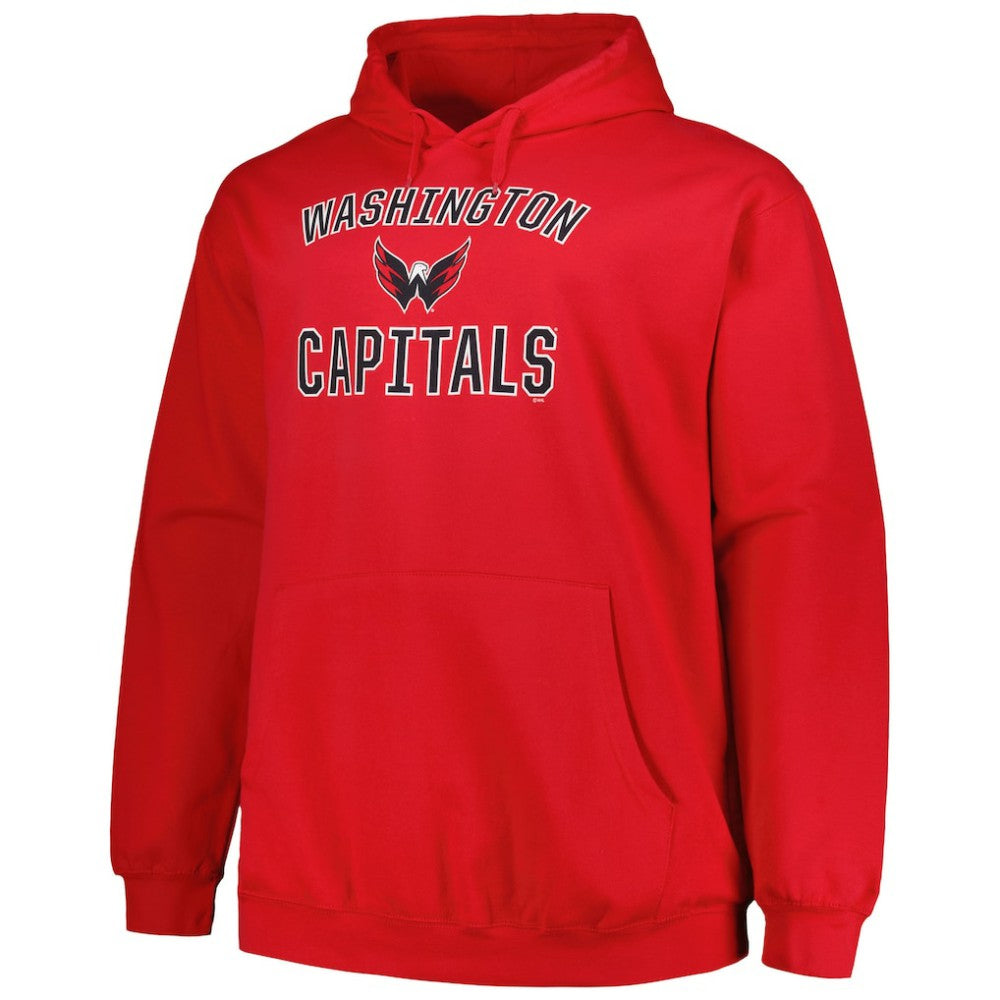 Washington Capitals Profile Big & Tall Arch Over Logo Pullover Hoodie Red