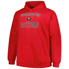 Washington Capitals Profile Big & Tall Arch Over Logo Pullover Hoodie Red
