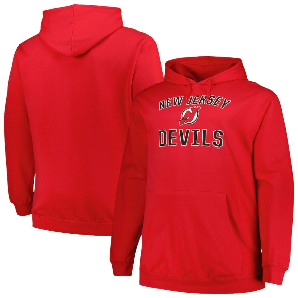 New Jersey Devils - Profile Big & Tall Arch Over Logo Pullover Hoodie Red