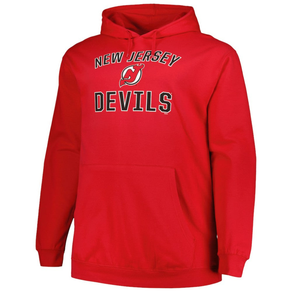 New Jersey Devils - Profile Big & Tall Arch Over Logo Pullover Hoodie Red