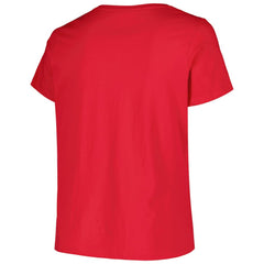New Jersey Devils - Profile Women's Plus Size Arch Over Logo T-Shirt Red