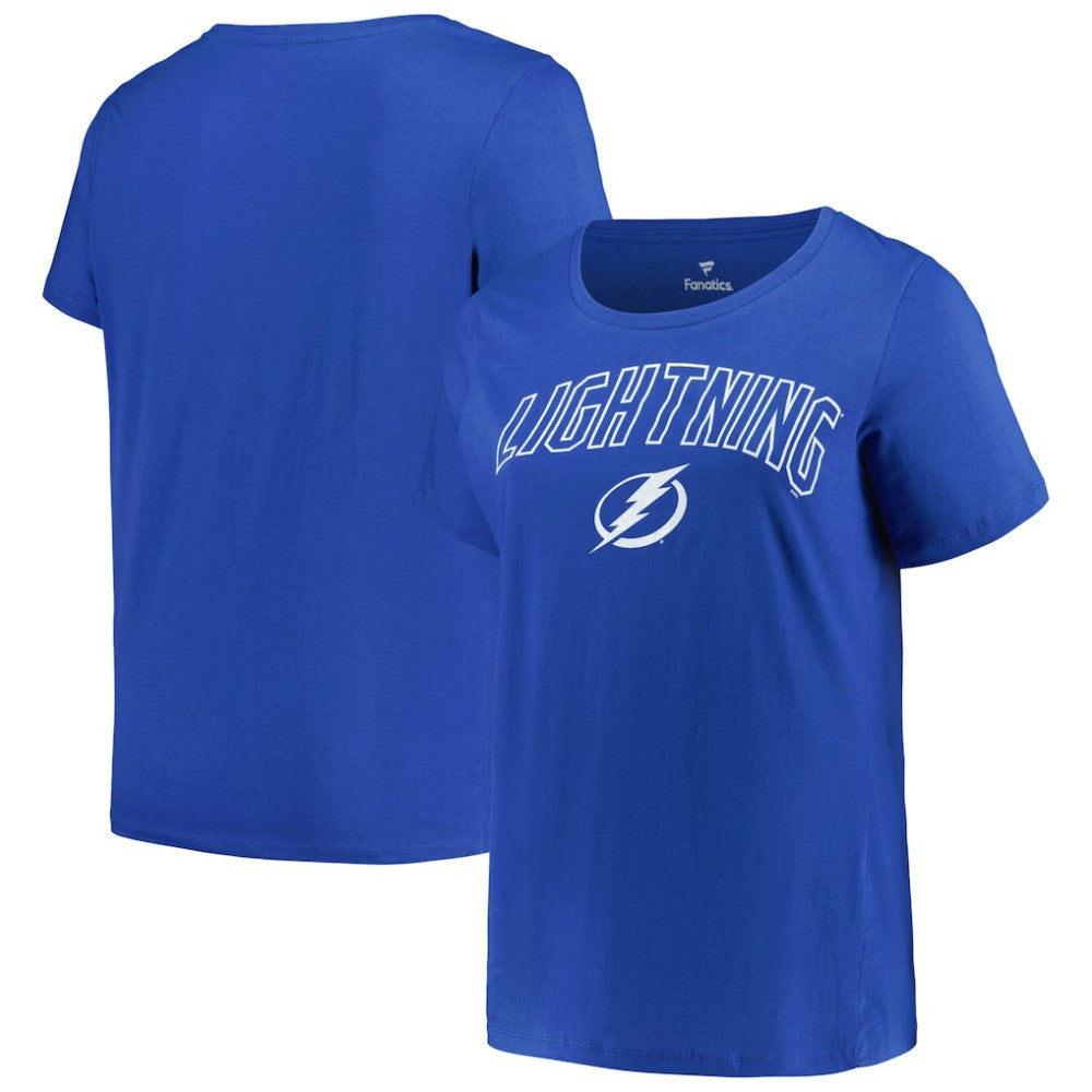 Tampa Bay Lightning - Profile Women's Plus Size Arch Over Logo T-Shirt Blue