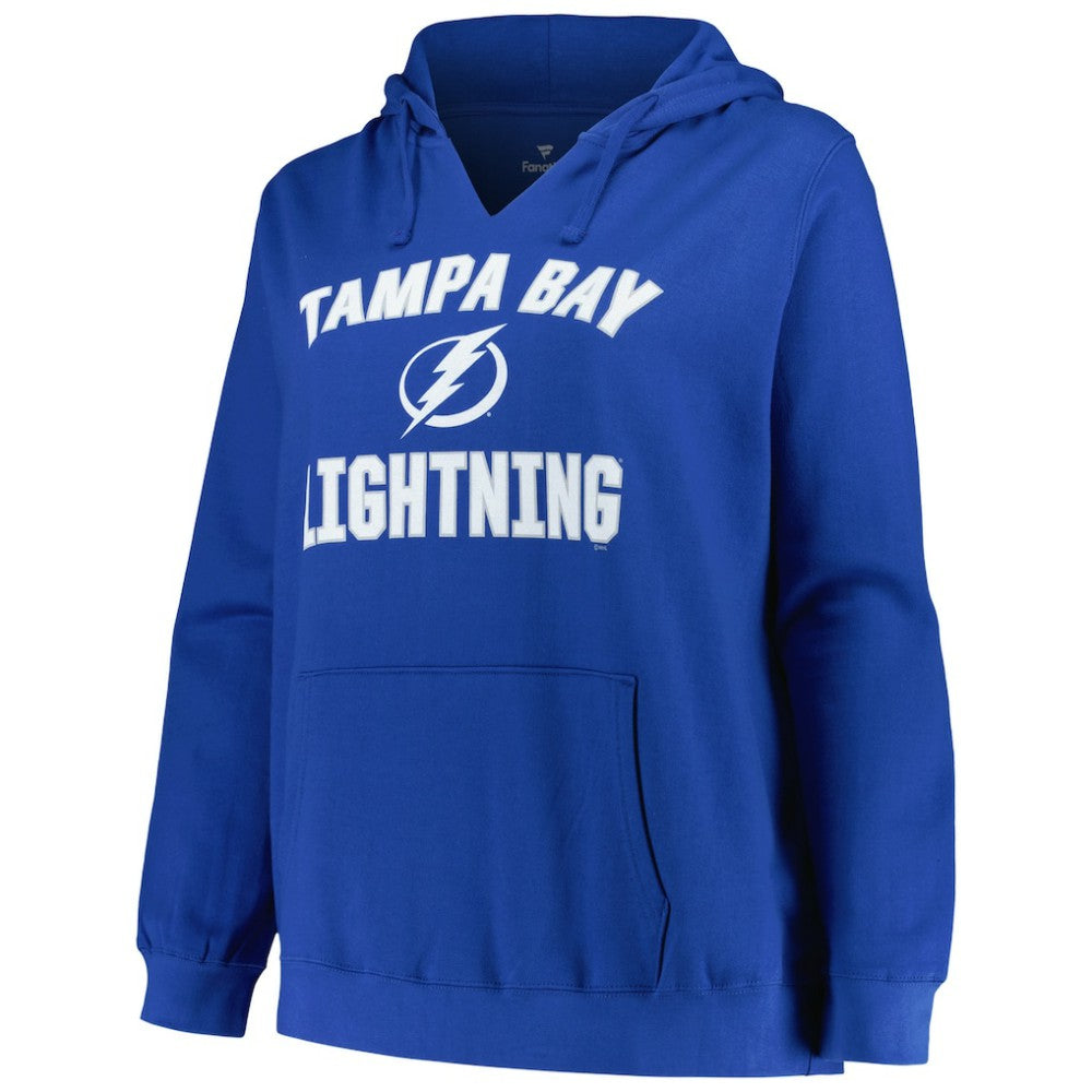 Tampa Bay Lightning - Profile Women's Plus Size Arch Over Logo Pullover Hoodie Blue
