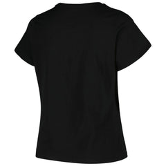 Boston Bruins Profile Women's Plus Size Arch Over Logo T-Shirt Black