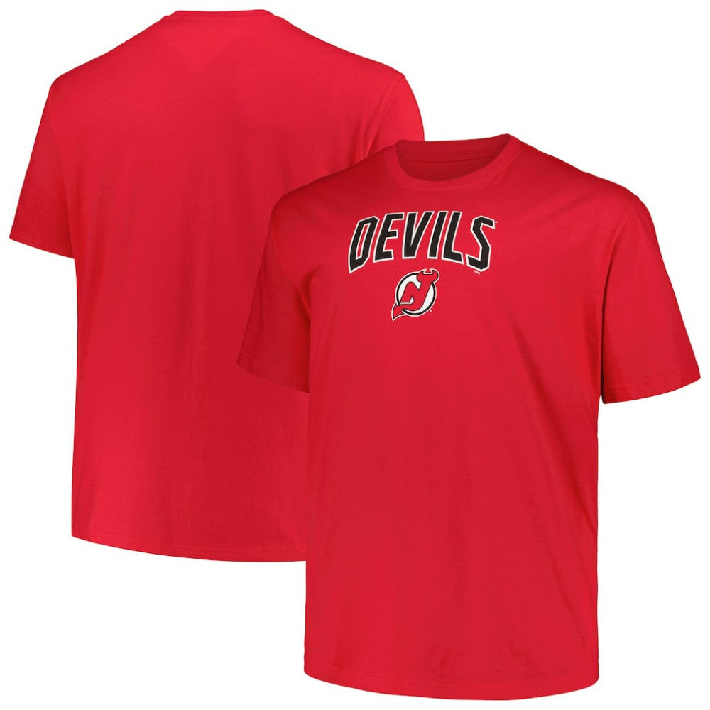 New Jersey Devils - Profile Big & Tall Arch Over Logo T-Shirt Red
