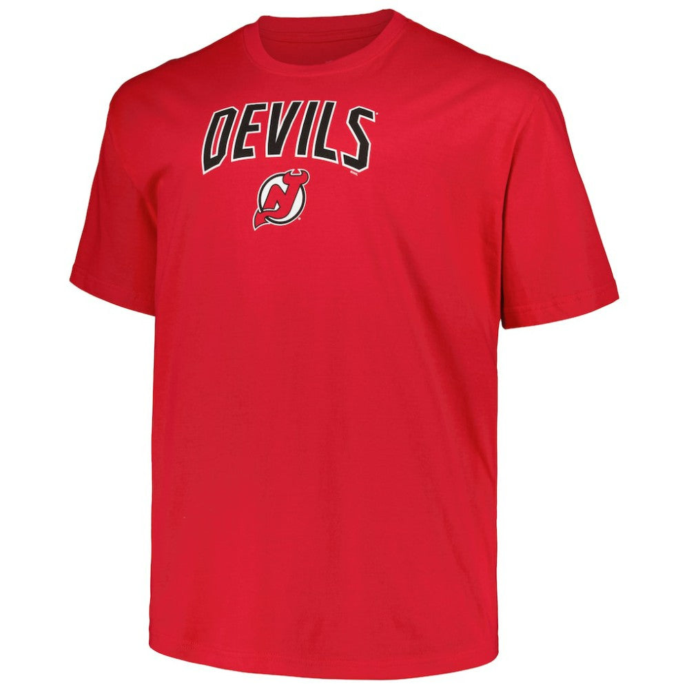 New Jersey Devils - Profile Big & Tall Arch Over Logo T-Shirt Red
