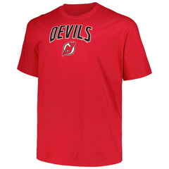 New Jersey Devils - Profile Big & Tall Arch Over Logo T-Shirt Red