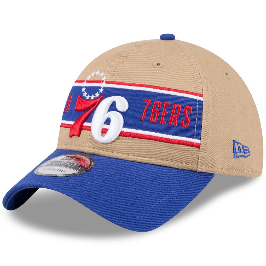 New Era - Philadelphia 76ers 2024 NBA Draft 9TWENTY Adjustable Hat - Tan/Royal