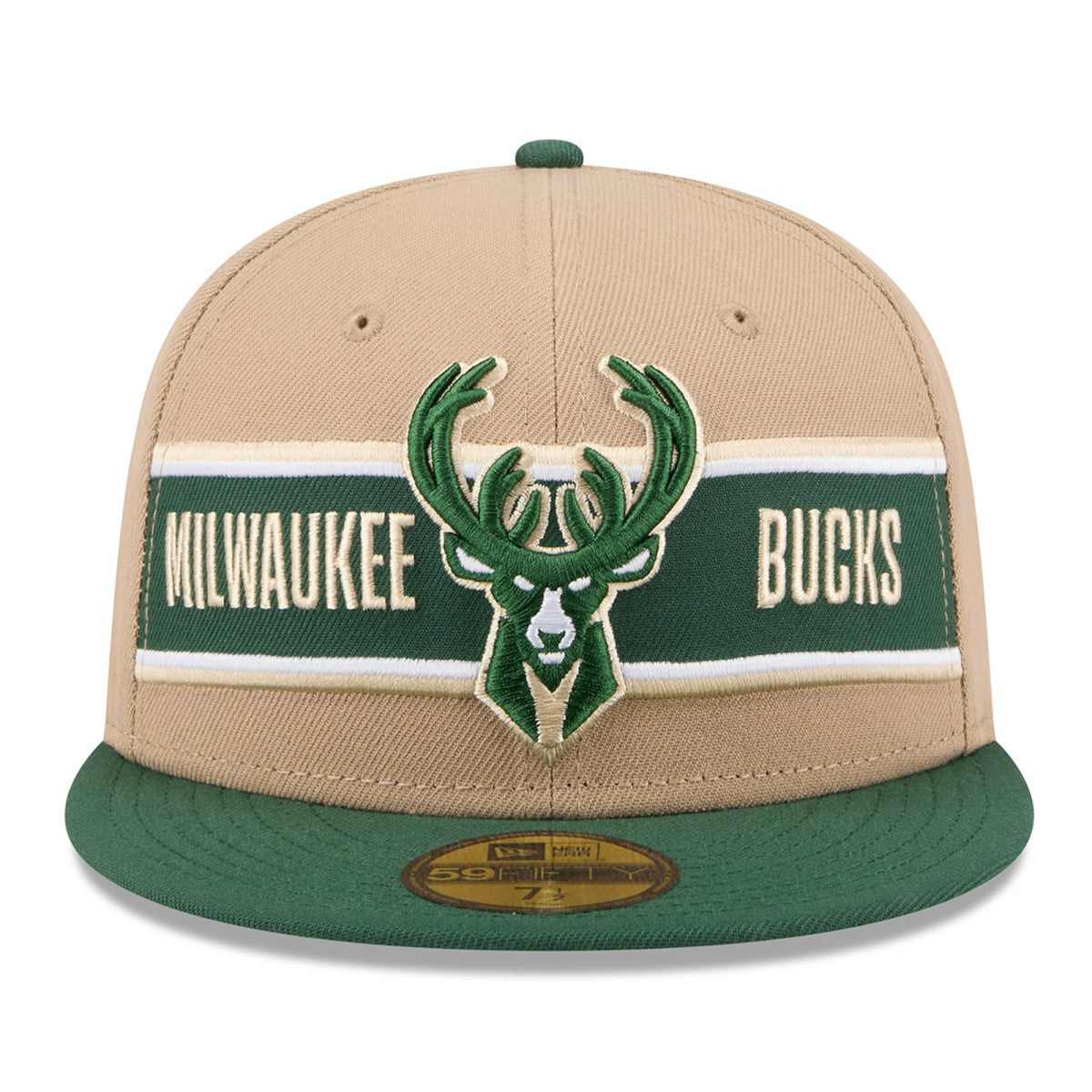 New Era - Milwaukee Bucks 2024 NBA Draft 59FIFTY Fitted Hat - Tan/Hunter Green