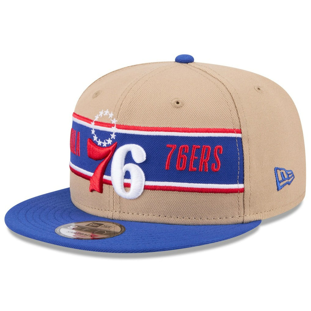 New Era - Philadelphia 76ers 2024 NBA Draft 9FIFTY Snapback Hat - Tan/Royal