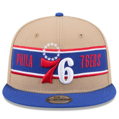 New Era - Philadelphia 76ers 2024 NBA Draft 9FIFTY Snapback Hat - Tan/Royal