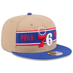 New Era - Philadelphia 76ers 2024 NBA Draft 9FIFTY Snapback Hat - Tan/Royal