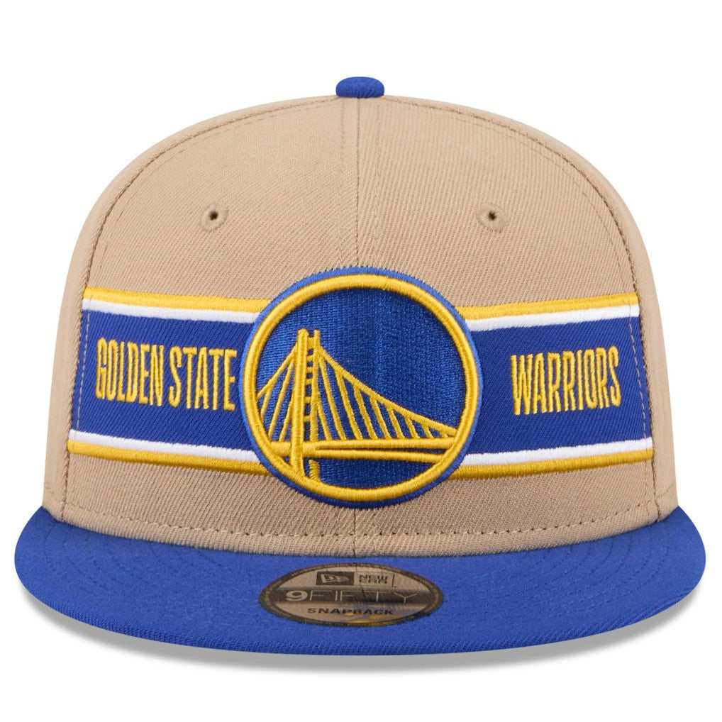 New Era - Golden State Warriors 2024 NBA Draft 9FIFTY Snapback Hat - Tan/Royal
