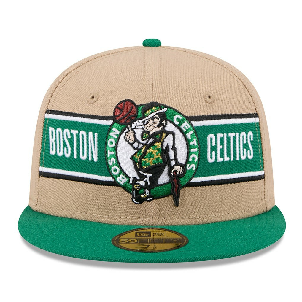 New Era - Boston Celtics 2024 NBA Draft 59FIFTY Fitted Hat - Tan/Kelly Green