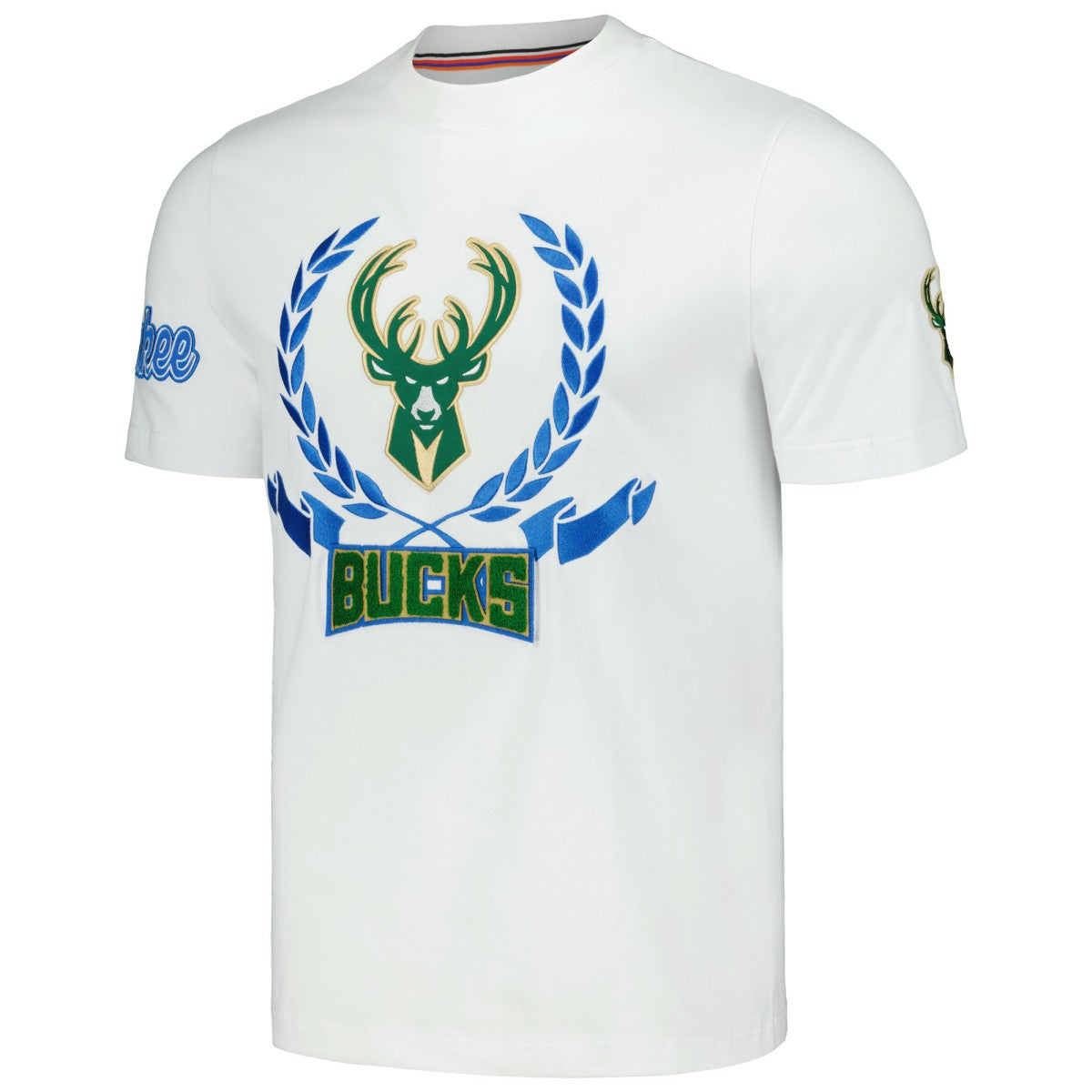 NBA - Milwaukee Bucks FISLL Unisex Heritage Crest T-Shirt - White