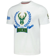 NBA - Milwaukee Bucks FISLL Unisex Heritage Crest T-Shirt - White