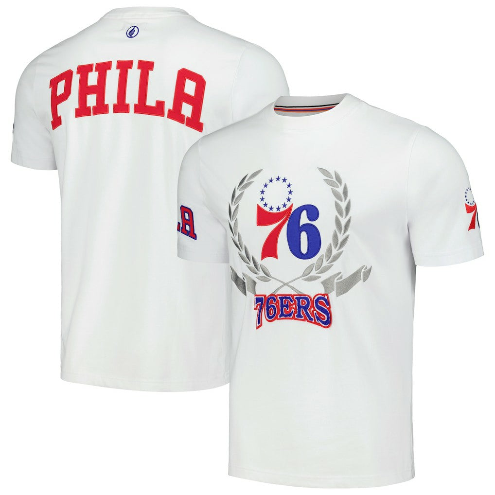 NBA - Philadelphia 76ers FISLL Unisex Heritage Crest T-Shirt - White