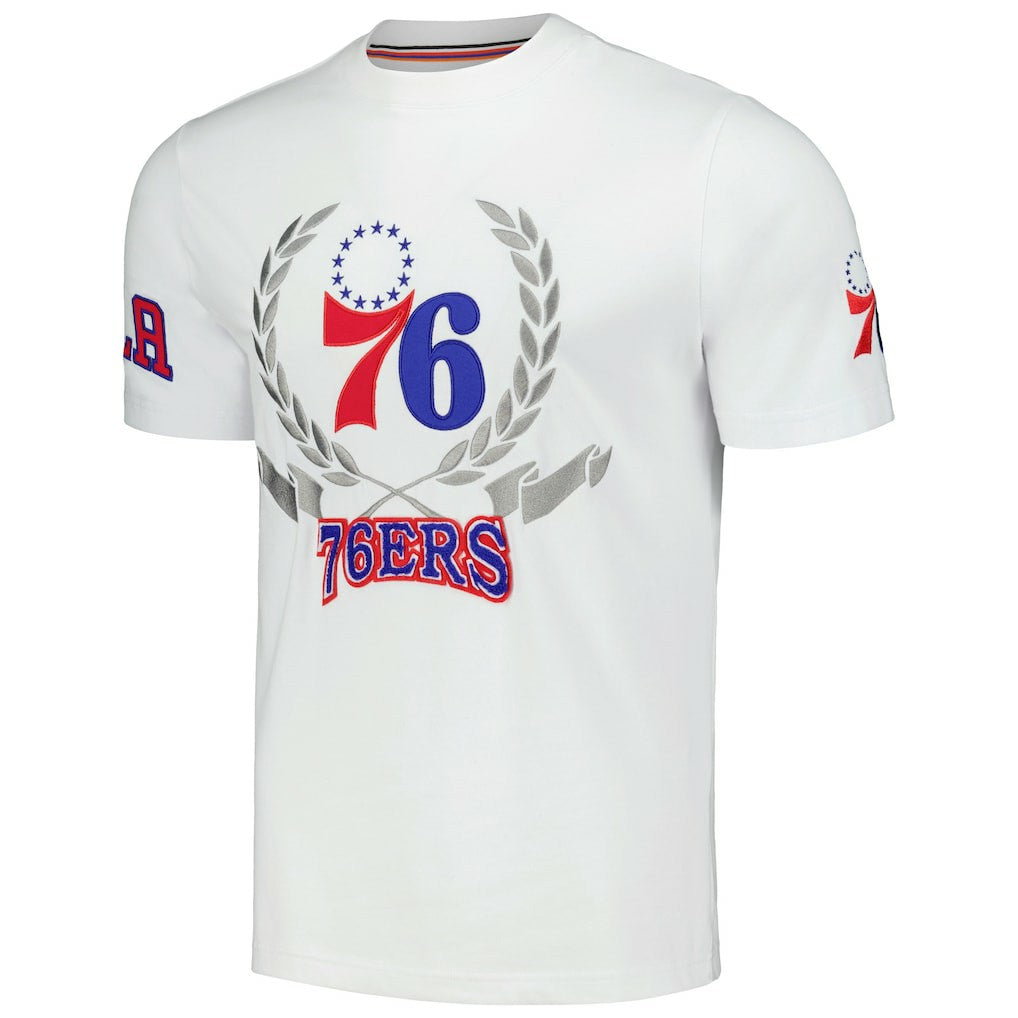 NBA - Philadelphia 76ers FISLL Unisex Heritage Crest T-Shirt - White