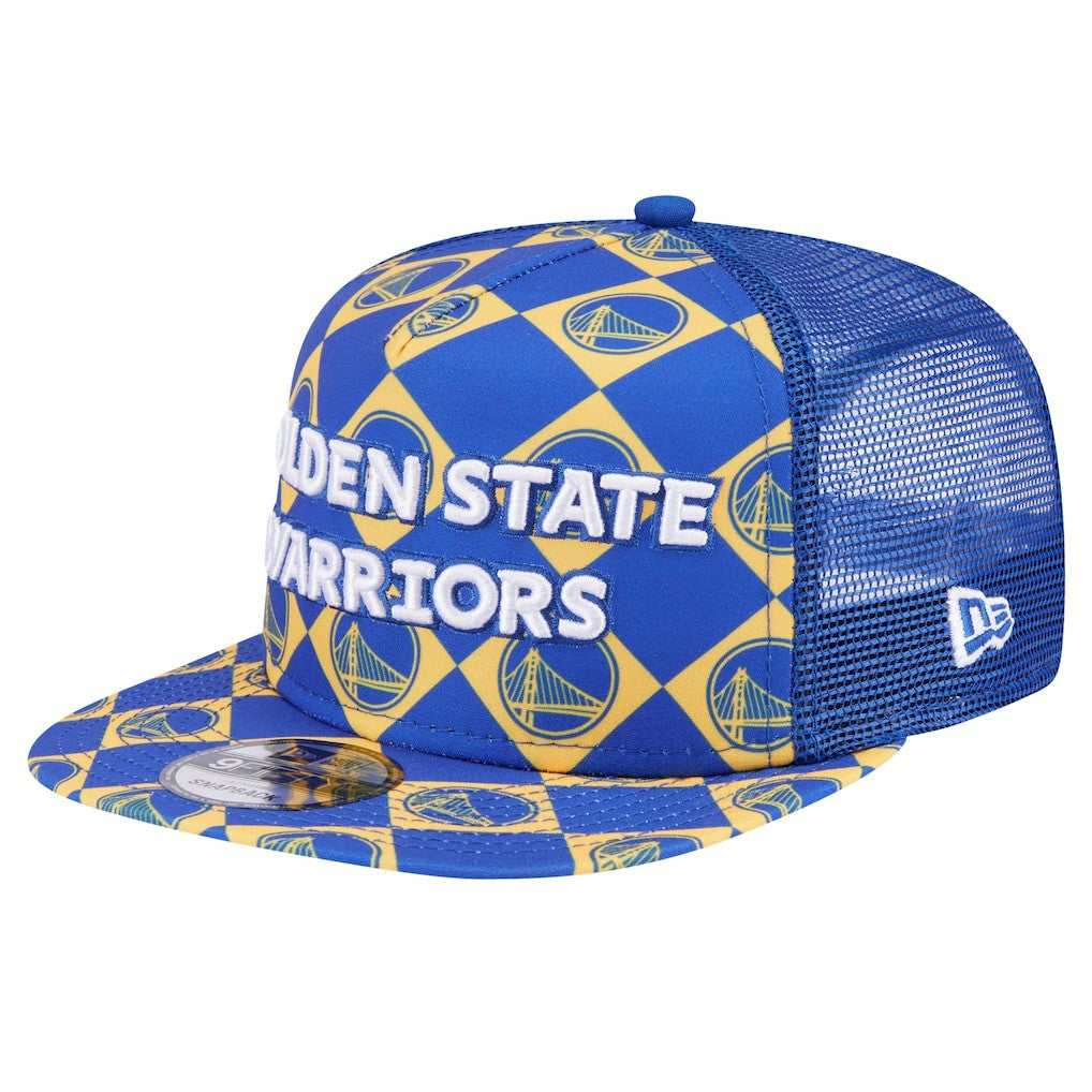 New Era - Golden State Warriors Seeing Diamonds A-Frame Trucker 9FIFTY Snapback Hat - Royal