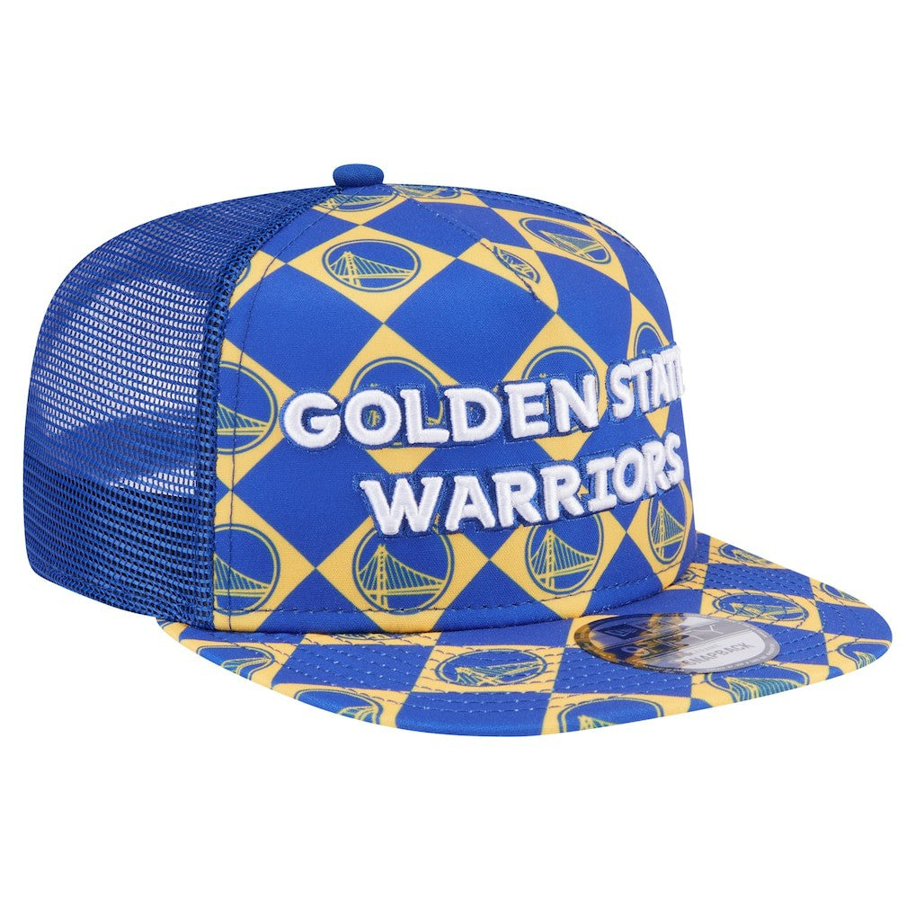 New Era - Golden State Warriors Seeing Diamonds A-Frame Trucker 9FIFTY Snapback Hat - Royal