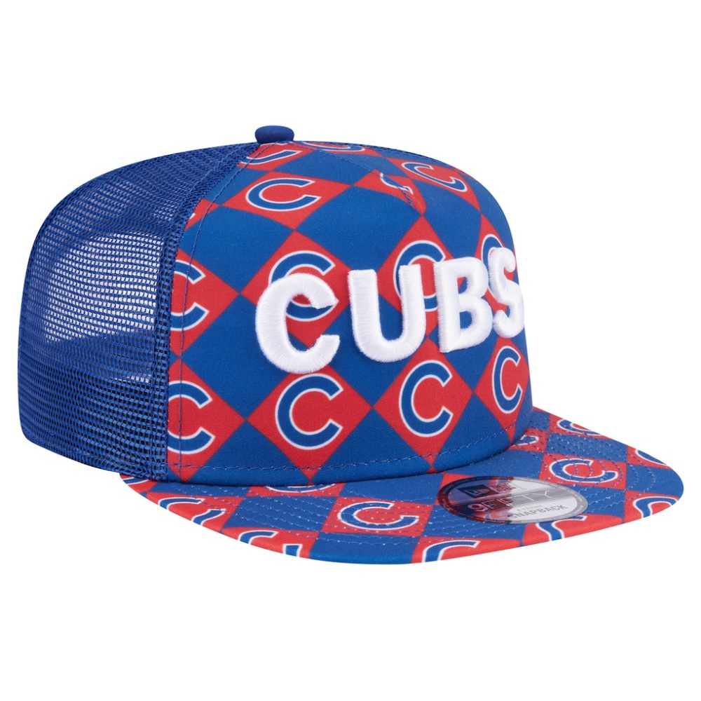 Chicago Cubs New Era Seeing Diamonds A-Frame Trucker 9FIFTY Snapback Hat Lifestyle