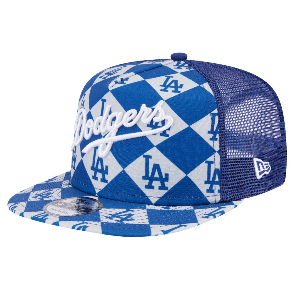 Los Angeles Dodgers New Era Seeing Diamonds A-Frame Trucker 9FIFTY Snapback Hat discount