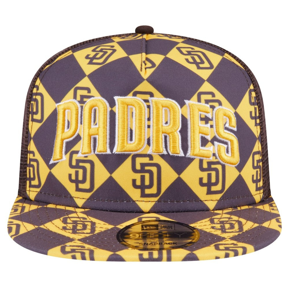 San Diego Padres New Era Seeing Diamonds A-Frame Trucker 9FIFTY Snapback Hat Online