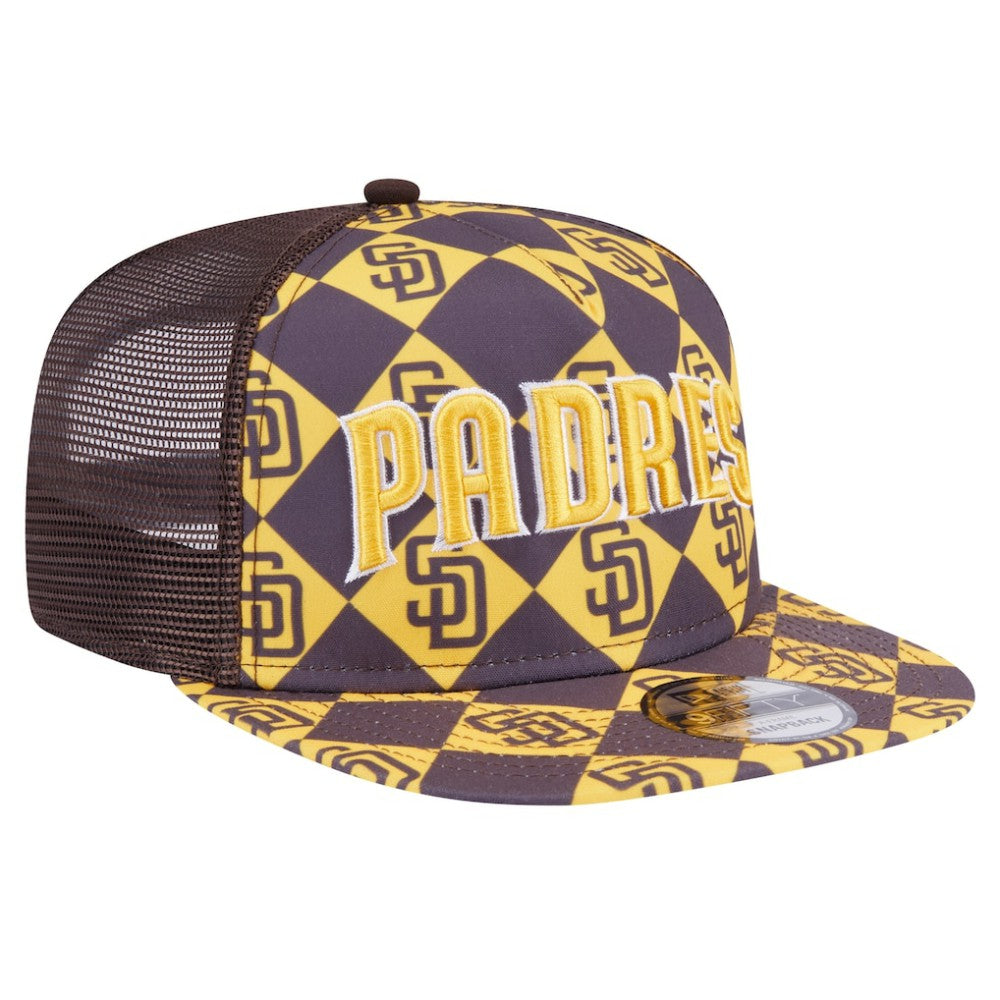 San Diego Padres New Era Seeing Diamonds A-Frame Trucker 9FIFTY Snapback Hat Online