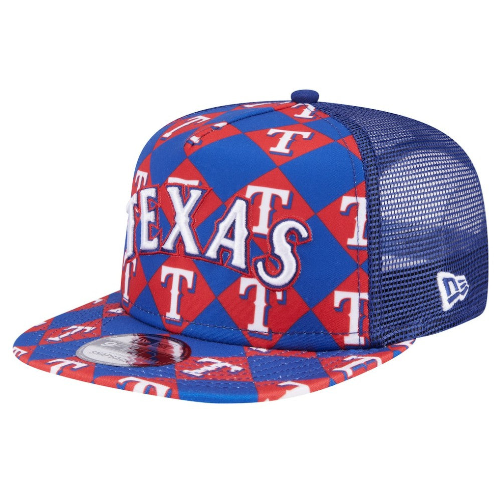 Texas Rangers New Era Seeing Diamonds A-Frame Trucker 9FIFTY Snapback Hat Clearance
