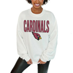 Arizona Cardinals Gameday Couture Women's Just Go With It Oversized Long Sleeve Crewneck Sweatshirt – White - NFL